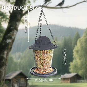 STWPYL Small Bird Feeder showcases durable plastic and a sturdy hook for outdoor use.