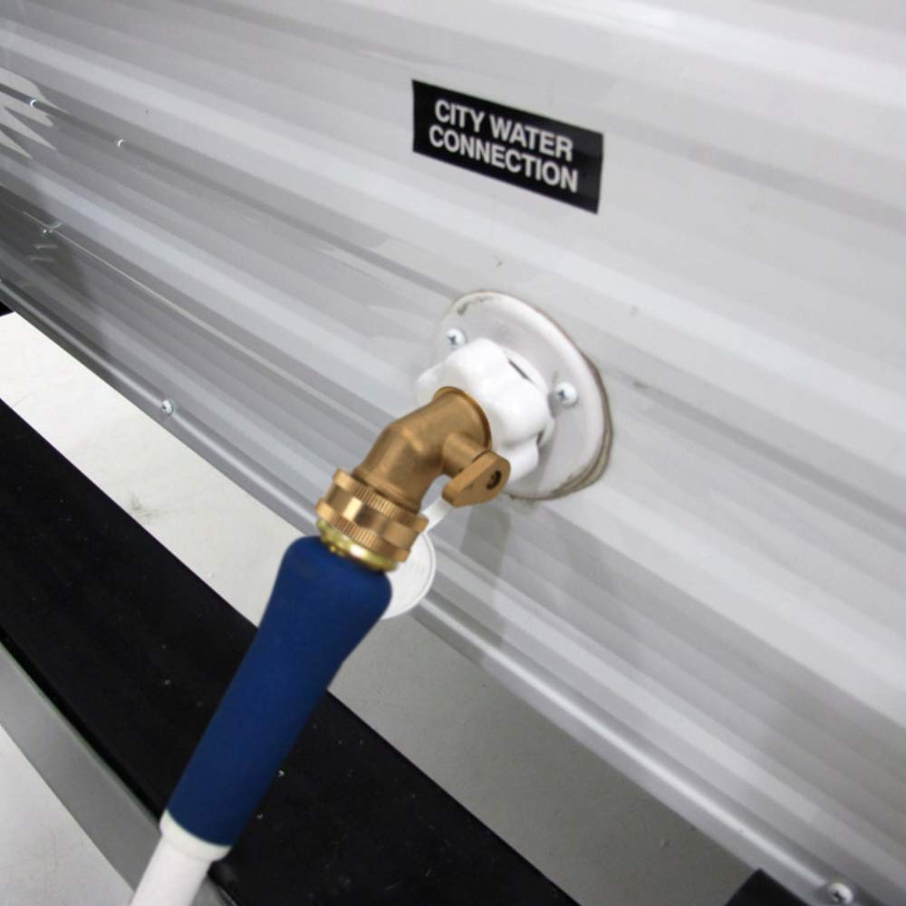 STYDDI brass elbow with shut-off valve provides simple on/off water control.