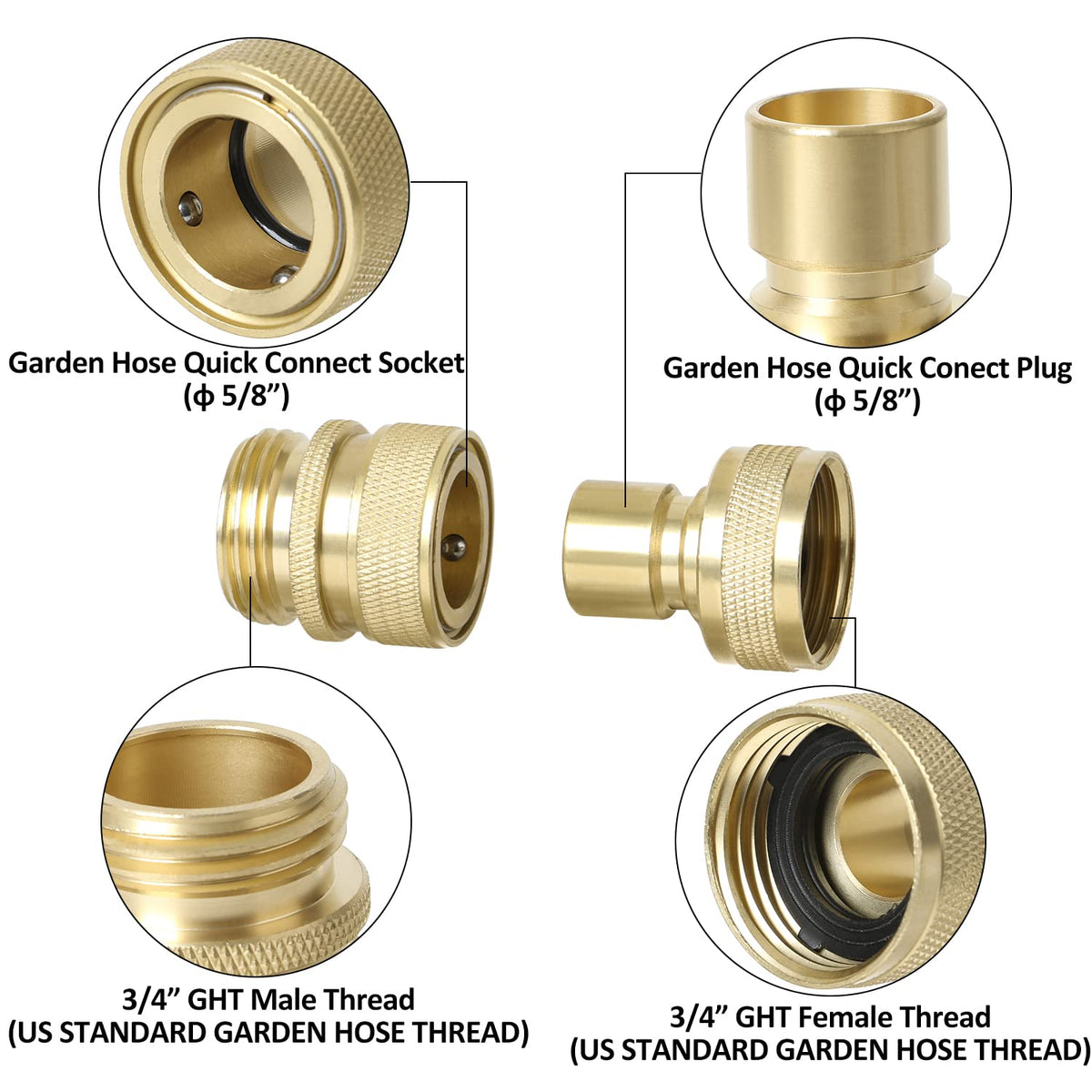 STYDDI brass quick-connect female plug close-up demonstrates secure fit