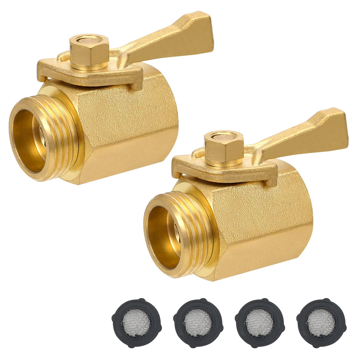STYDDI brass shut-off valve 2-pack for reliable outdoor water control.