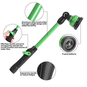 180-degree rotating head enables precise watering angles
