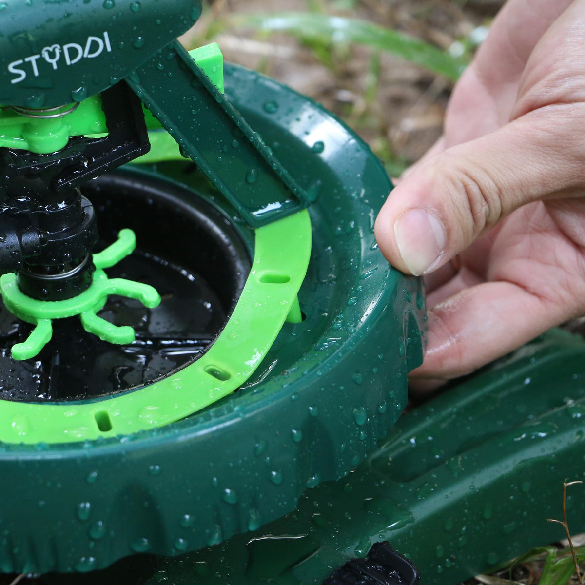 STYDDI Pattern Impulse Sprinkler reaches 43 ft to cover up to 5,800 sq ft.