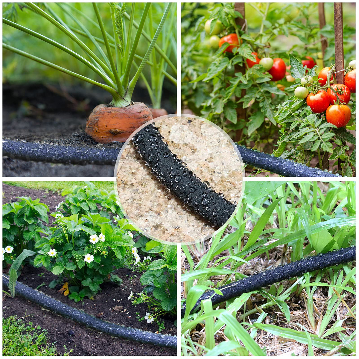 STYDDI soaker setup extends to larger gardens via end-cap connections.