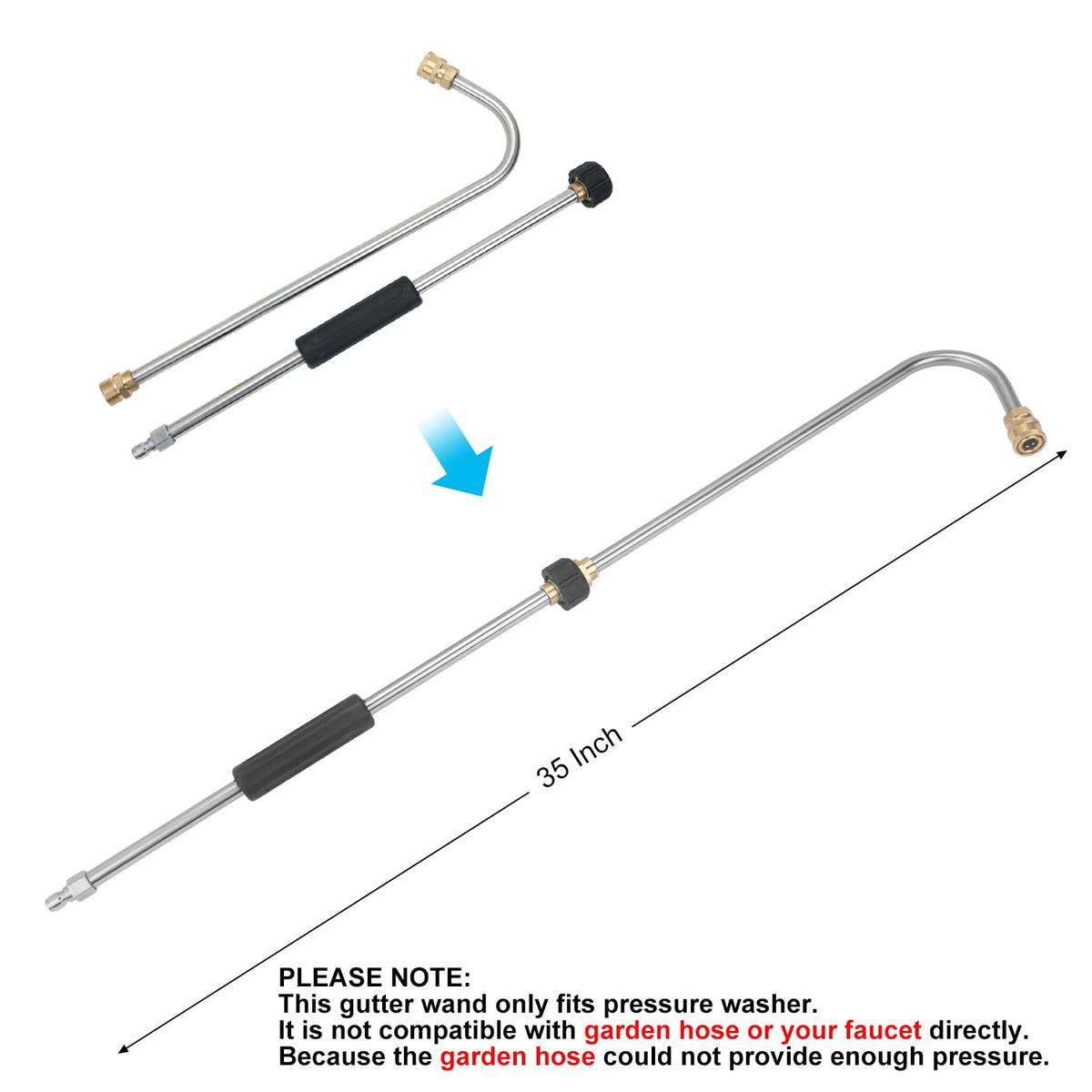 STYDDI U-shaped gutter rod provides improved control during cleaning