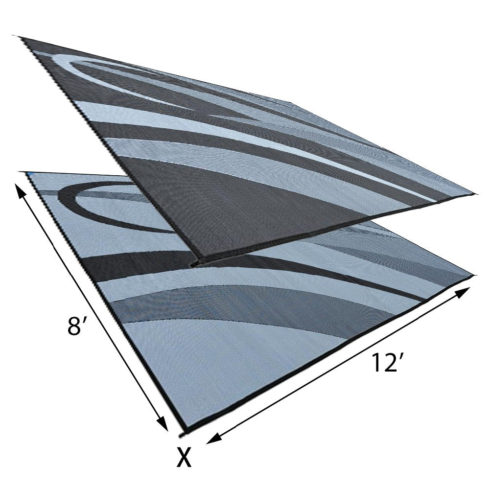 Stylish Camping GA1 durable polypropylene mat for grass, patios, and beach setups.
