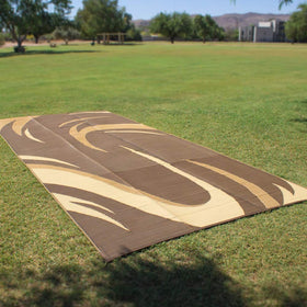 SD8187 reversible patio mat in brown-tan tones for versatile outdoor styling