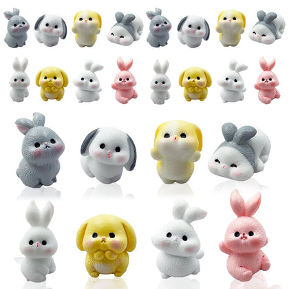 Suartus Easter mini rabbit figurines in 24-piece set for versatile decor