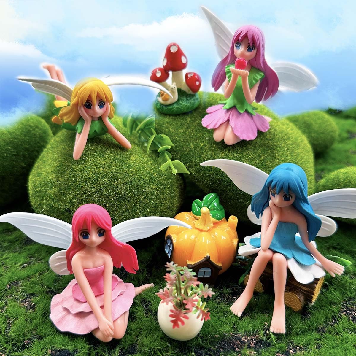 Suartus miniature fairy set ideal for gifting and decorative displays.
