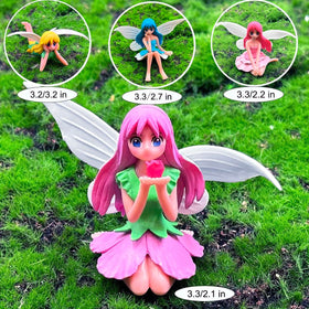 Suartus green dress fairy figurine accentuates moss landscapes and crafts.