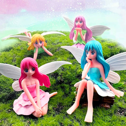 Suartus purple dress fairy figurine for fairy gardens and micro landscapes.