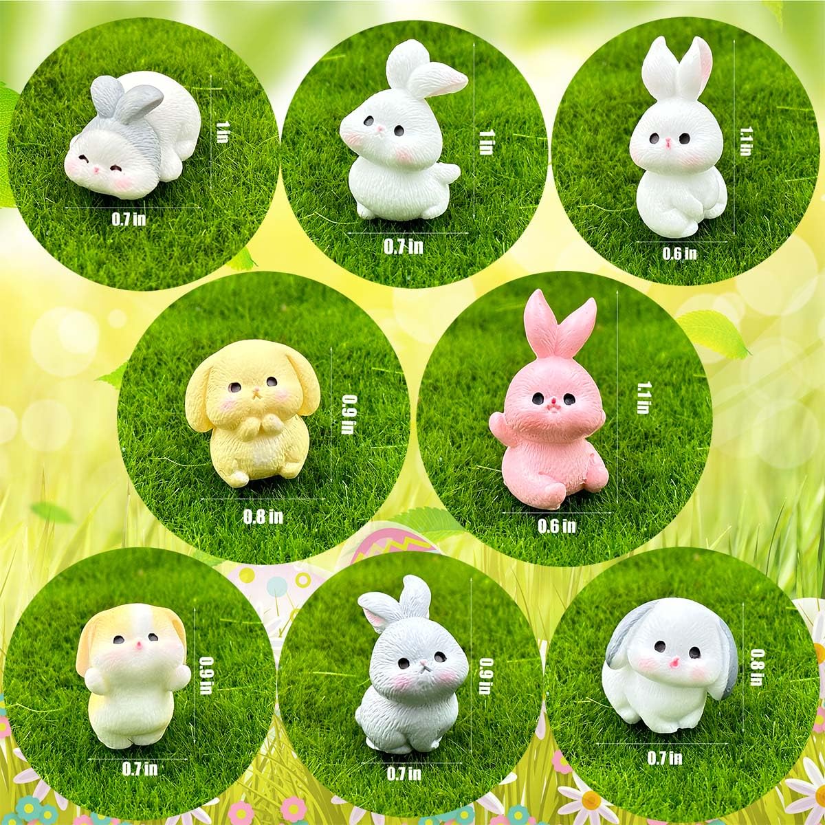 Suartus miniature rabbit pieces for cupcake toppers and party crafts