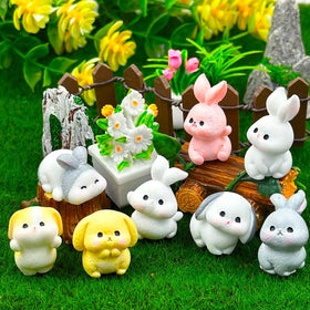 Suartus spring decor bunny figurines brighten displays and Easter egg hunts