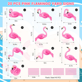 Subacy flamingo yard sign with stake for outdoor party setup