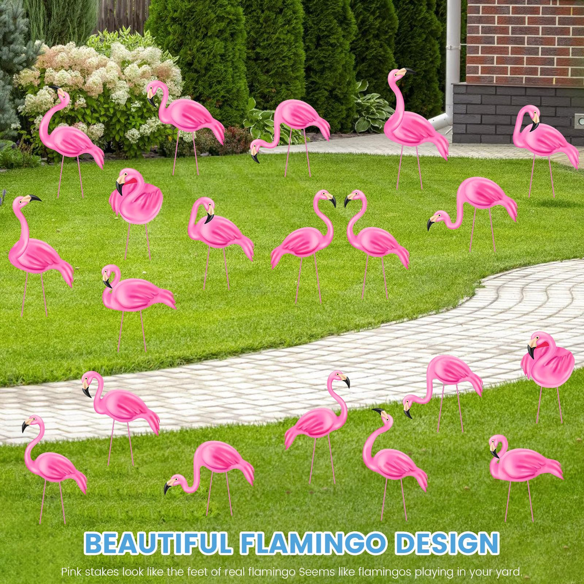Subacy pink flamingo yard sign set enhances summer events and photos