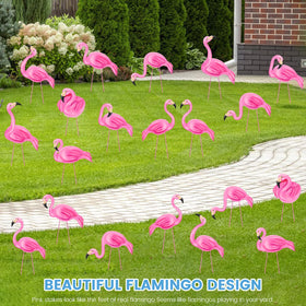 Subacy pink flamingo yard sign set enhances summer events and photos