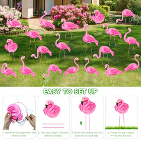Subacy flamingo signs with stakes ensure stable display on lawns