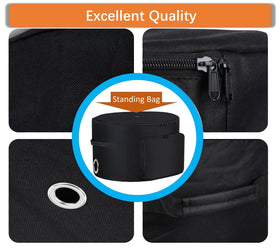 Sublimei hose deployment with wide opening and dual zippers.