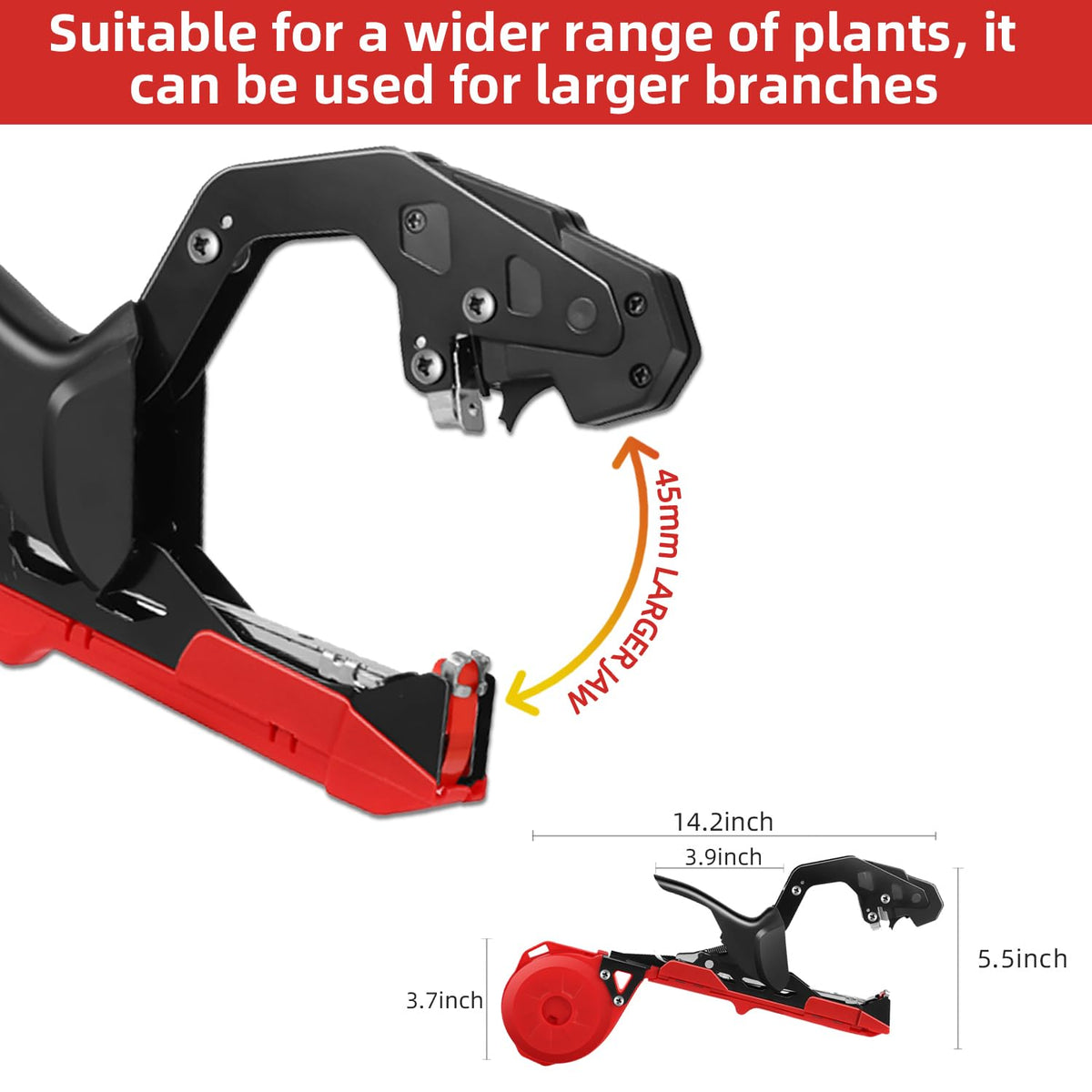 SUCA lightweight plant tying tool weighing 0.9lbs reduces fatigue during sessions.