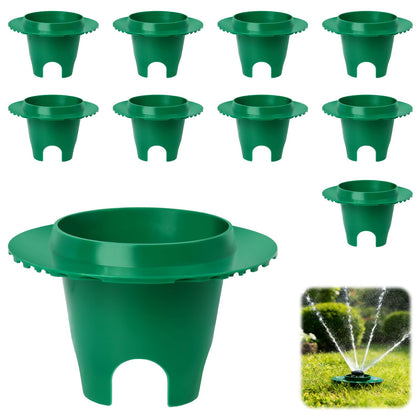 Succell sprinkler head protector cuttable guard provides custom fit for uneven lawns.