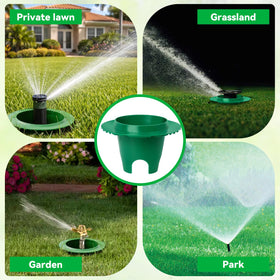 Keeps sprinkler heads safe from mower and foot traffic while maintaining coverage.