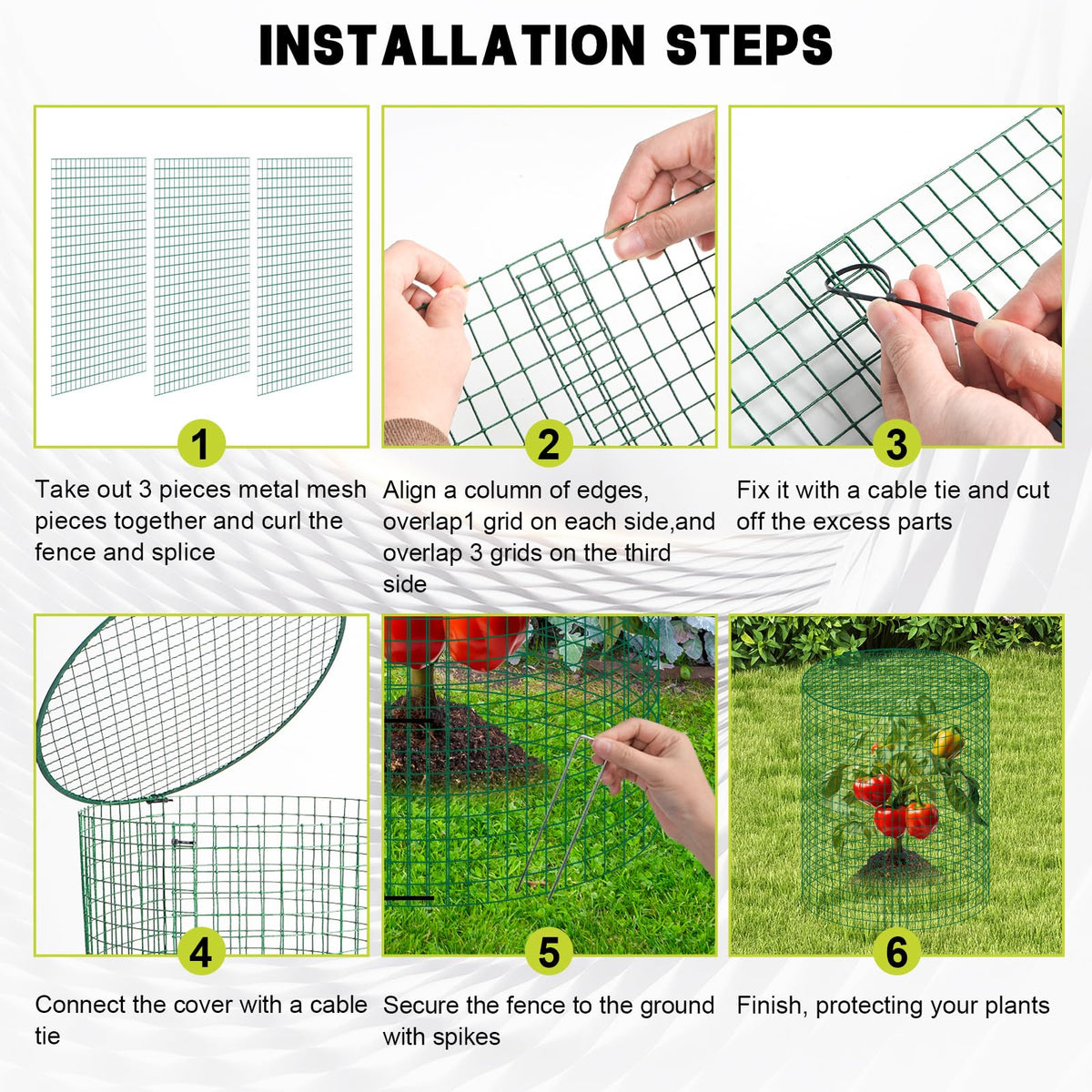 Succulentlovers 18-piece mesh sheets provide breathable protection for vegetables.