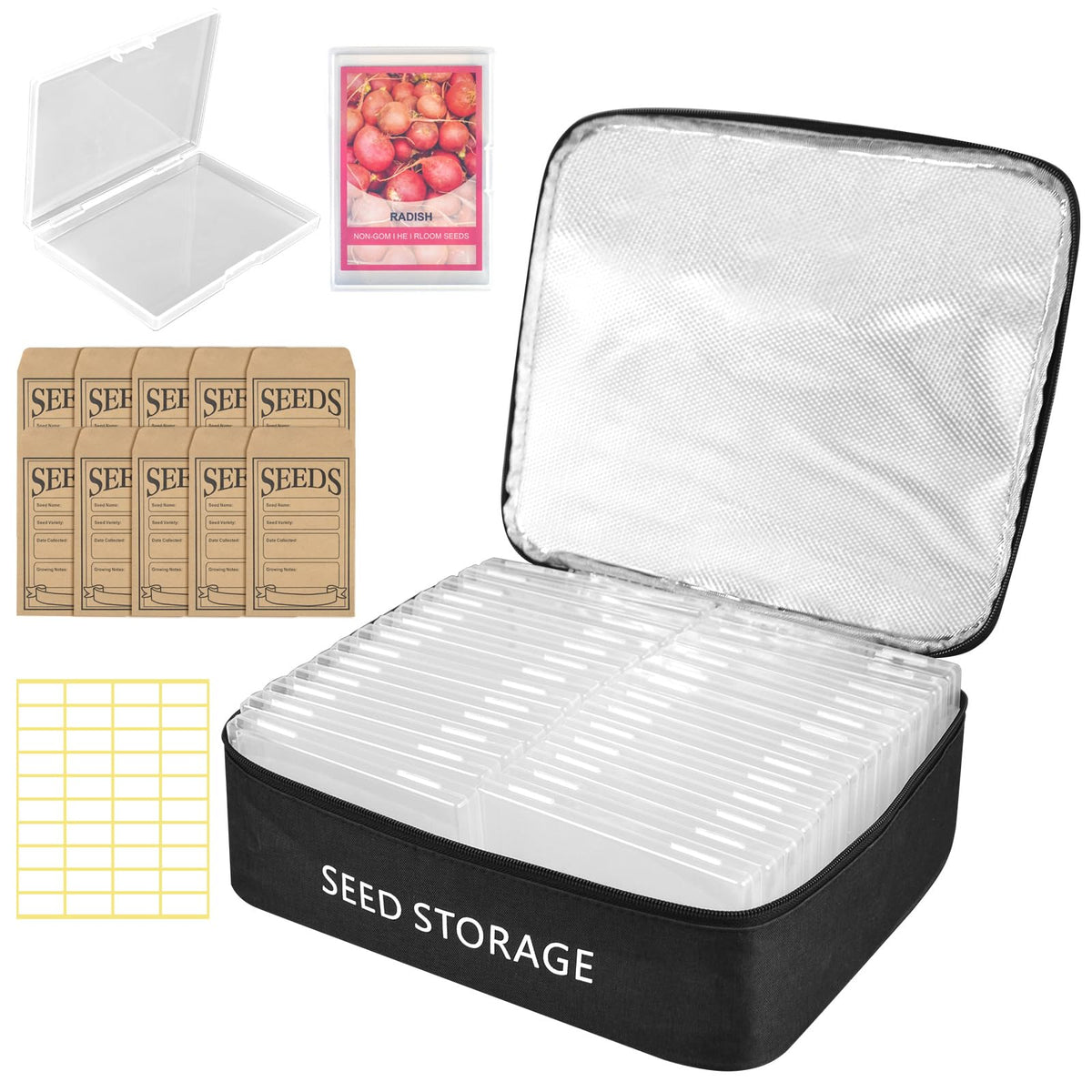 SucculentLovers 26-slot seed storage organizer box for quick sorting and access.
