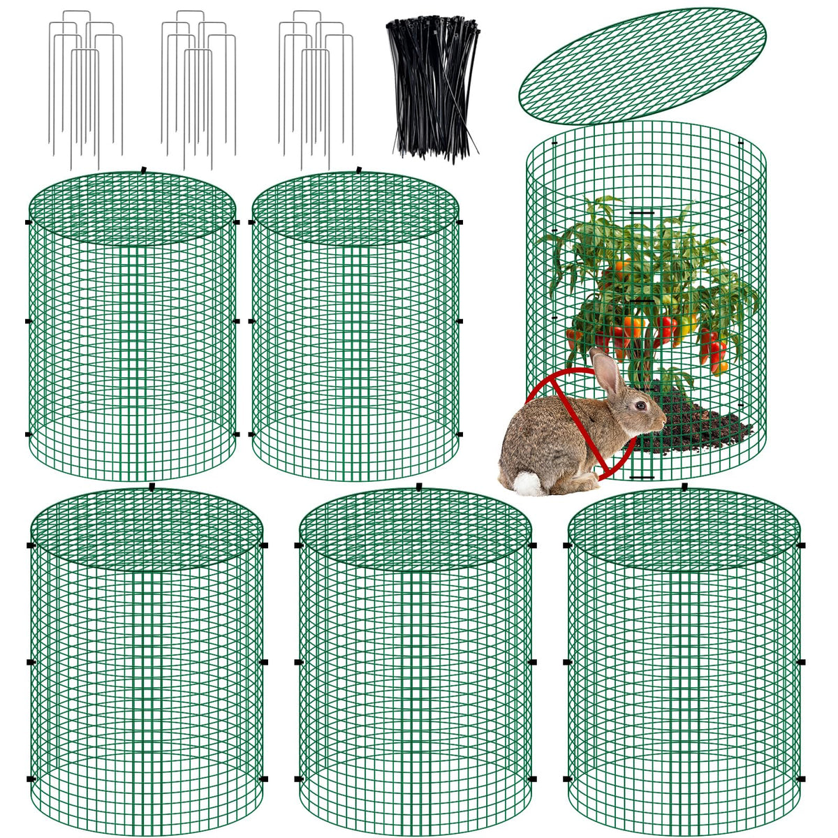 Succulentlovers 6-pack wire plant protectors shield seedlings from animals.
