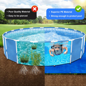 Succulentlovers fits above-ground pools up to 17ft for liner protection.