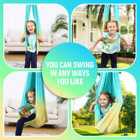 Suchdeco sensory swing holds up to 300 lbs for kids and adults.