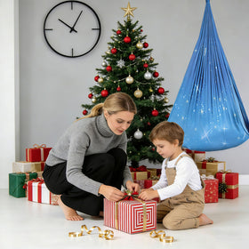 Suchdeco Sensory Swing installation includes hardware for easy indoor or outdoor setup