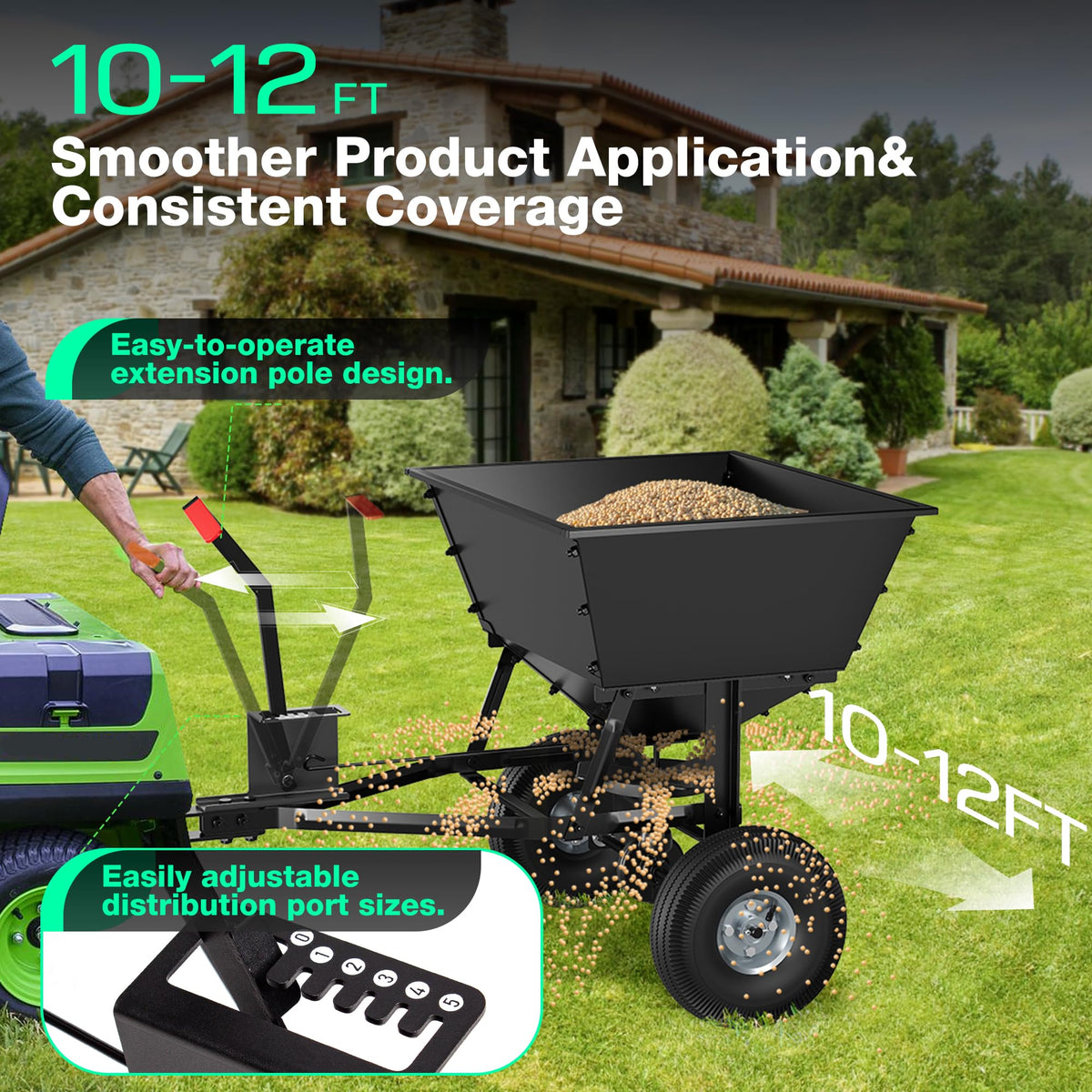 Suchtale-10inch-pneumatic-tires provide stable travel over varied terrain.