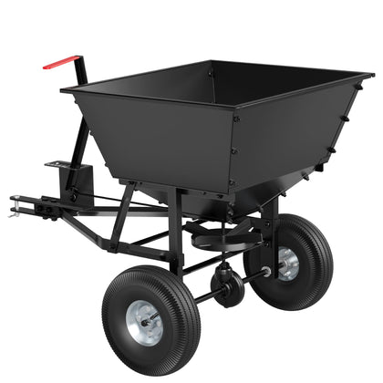 Suchtale tow-behind spreader hopper enables reliable bulk loading and even distribution.