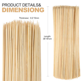 Suclain 500-pcs pack of long bamboo skewers for gatherings and BBQs