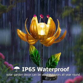 SUCUY garden decor lotus flower design provides dynamic outdoor visual interest.