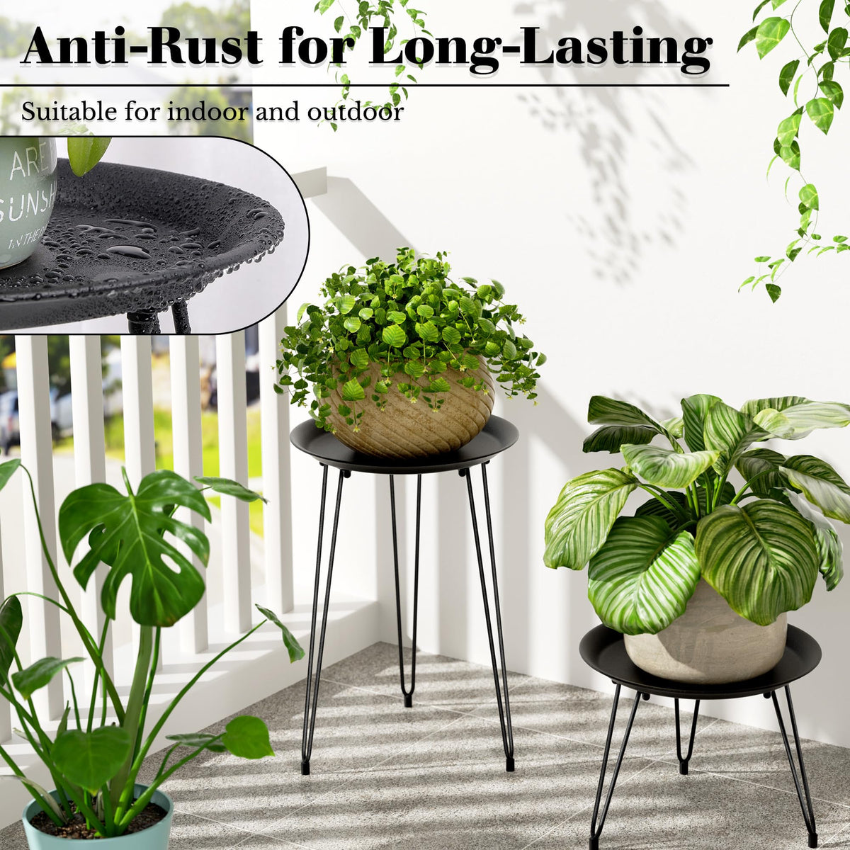 SUEH DESIGN waterproof rustproof finish on metal plant stand