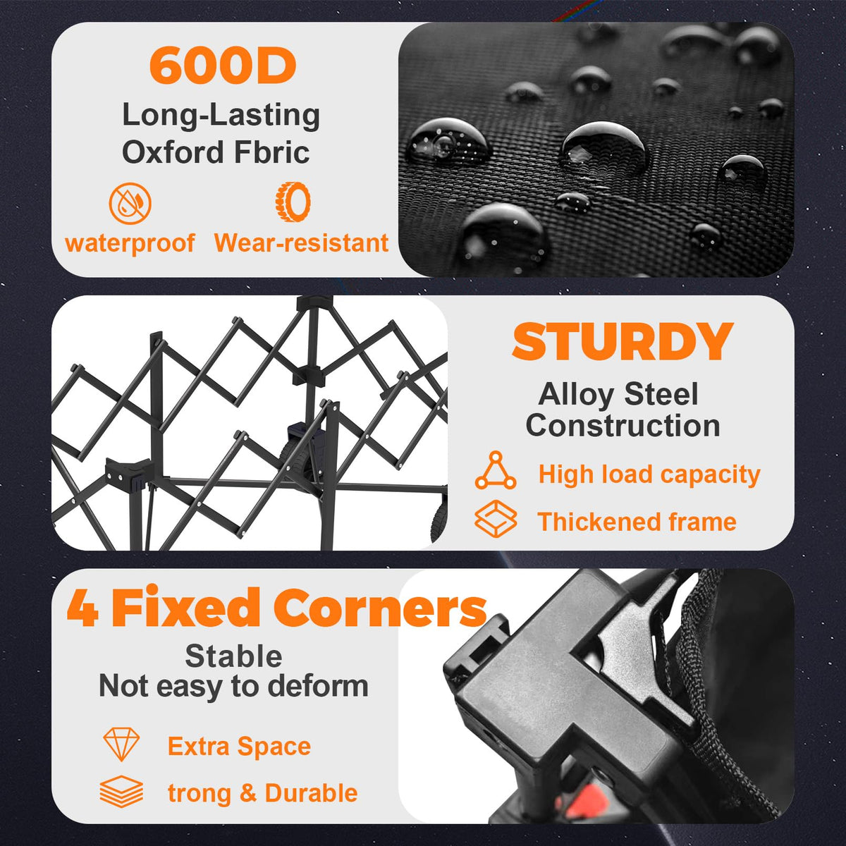 Suemoss rust-proof steel frame resists wear for years of use.