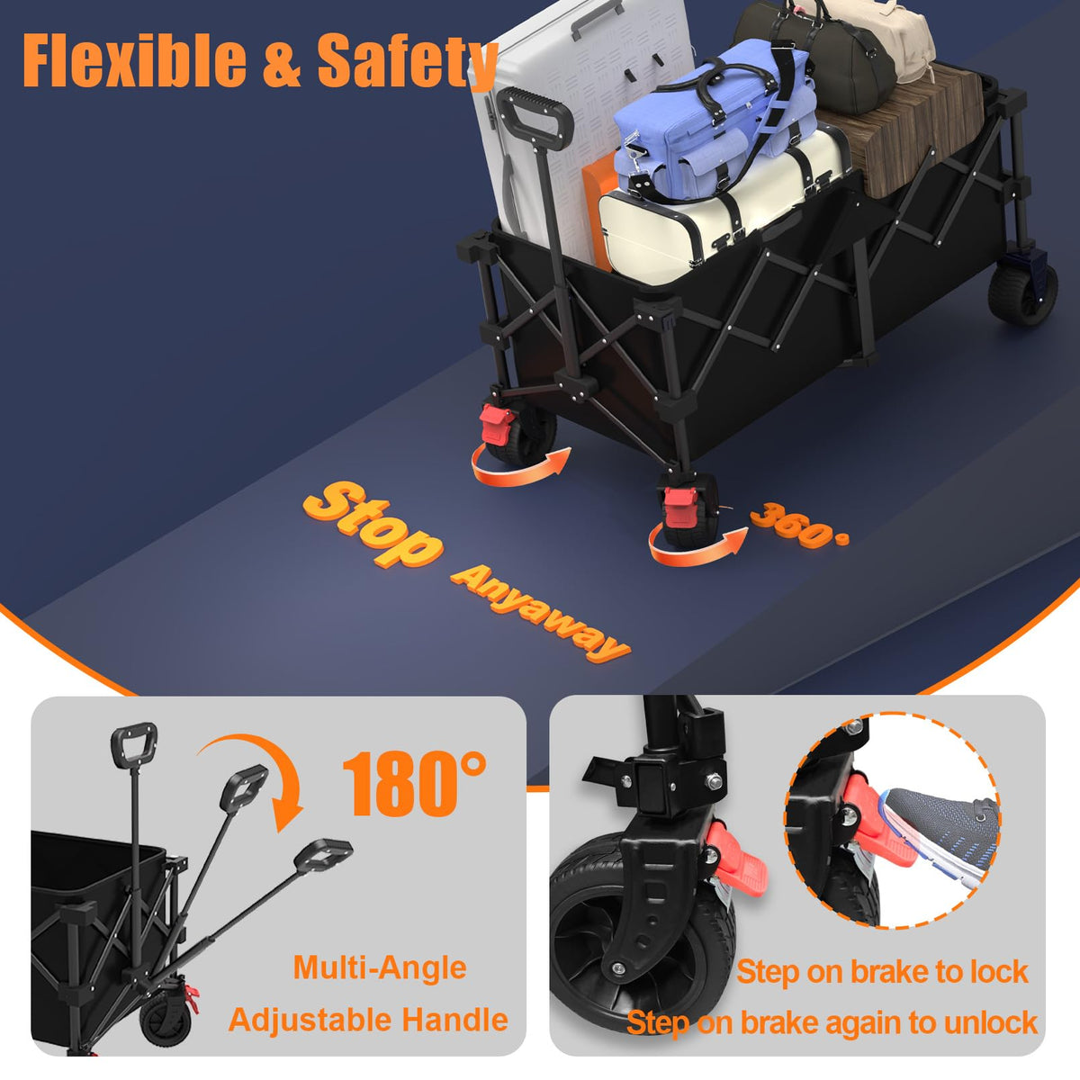 Suemoss included storage bag keeps the wagon dust-free and ready.