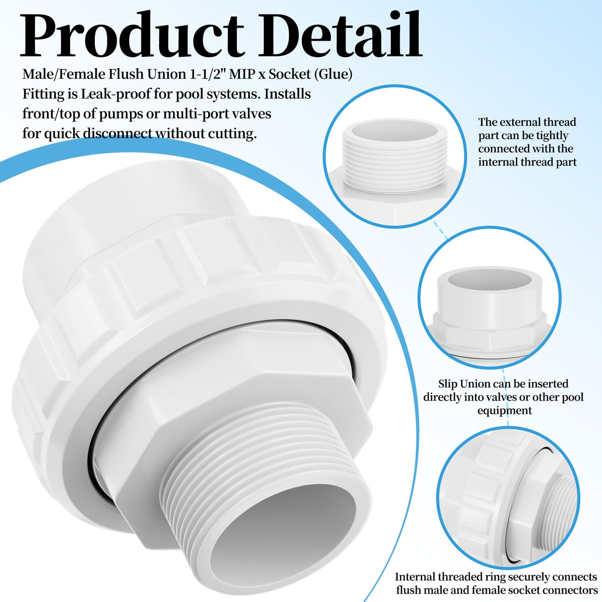 SUFULUNO SP14953S union integrates with Hayward components for streamlined pool maintenance.
