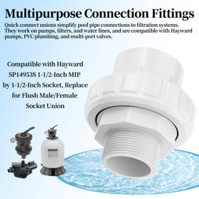 SUFULUNO pool fittings compatible with Hayward pumps for flexible plumbing configurations.