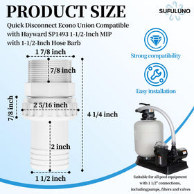 SUFULUNO SP1493 hose barb connection simplifies attaching hoses to pumps.