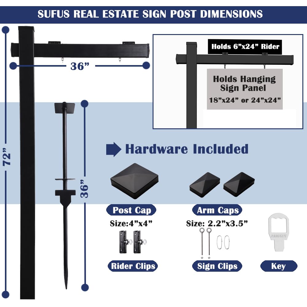 SUFUS arm caps to secure sign attachment