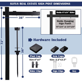 SUFUS arm caps to secure sign attachment