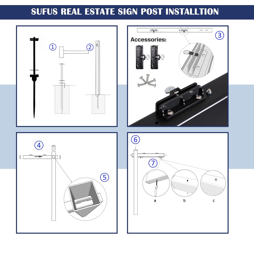SUFUS steel rider clips and sign clips for mounting