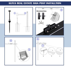 SUFUS steel rider clips and sign clips for mounting