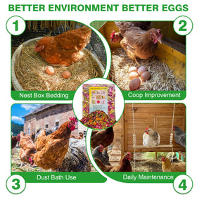 Suicatene herbs in dust baths for relaxed hens