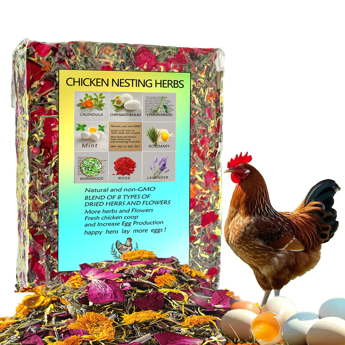 Suicatene 42oz nesting herbs packaging ready for coop use and freshness