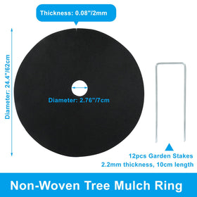Suiwotin non-woven mulch ring promotes airflow around roots for healthier growth.