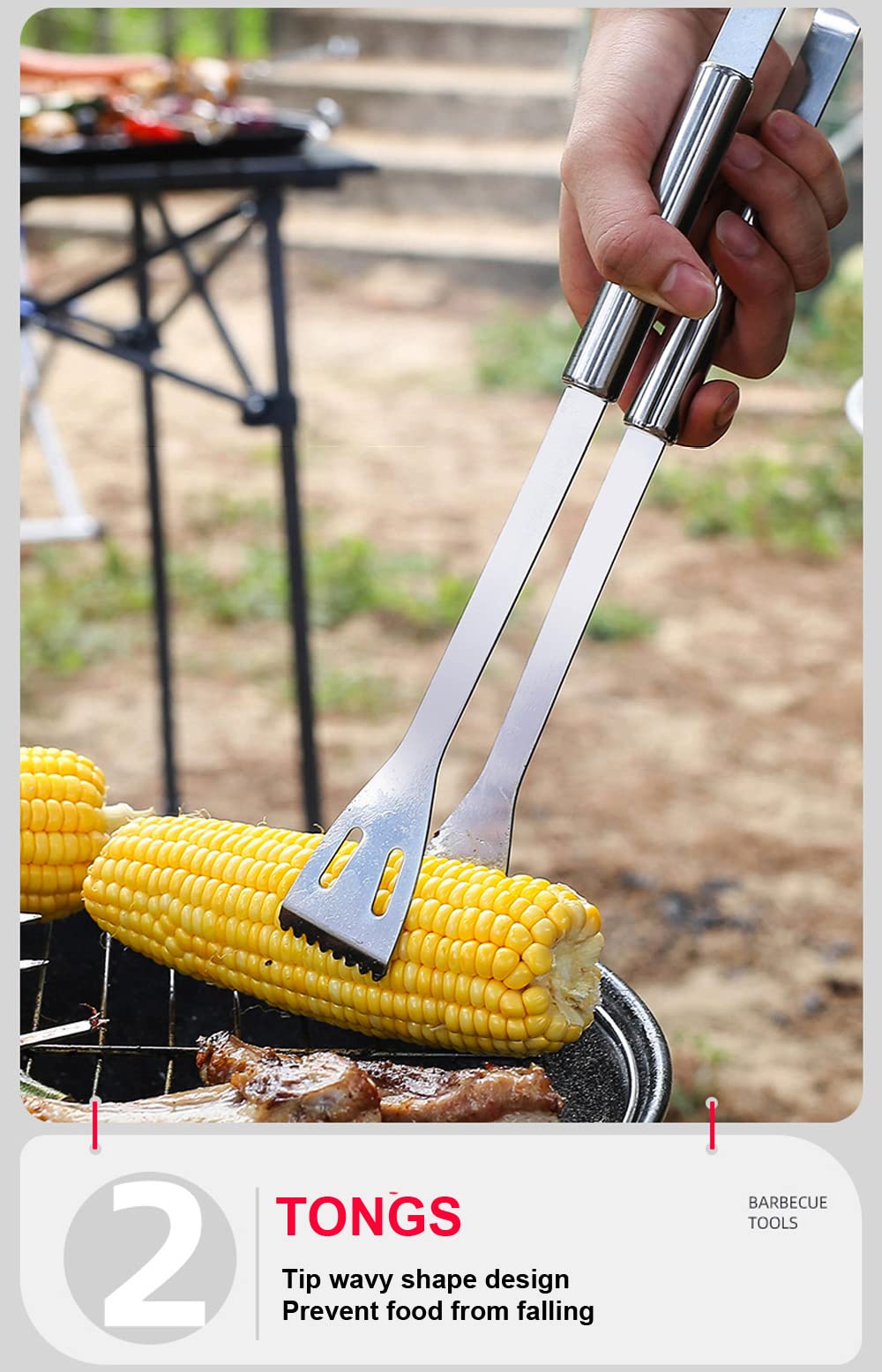 SUJAYU stainless steel tongs for secure gripping and turning