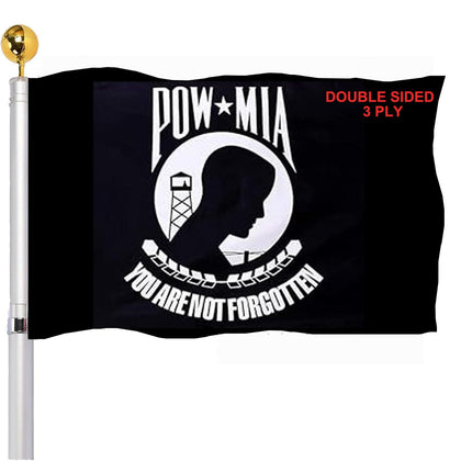 SUJEB Pow Mia Flag 3x5 outdoor double-sided for clear visibility