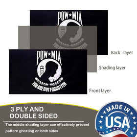 SUJEB Pow Mia Flag brass grommets enable secure mounting